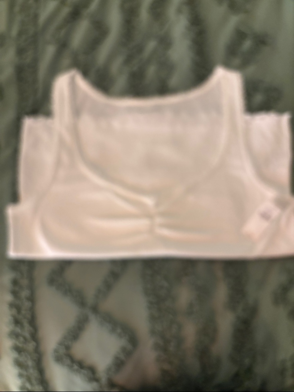 Old Navy White Ribbed Lace-Trim Tank